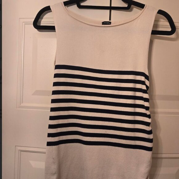 RARE Joseph Knit Sleeveless Navy Breton Stripe Sweater Small - Picture 3 of 8